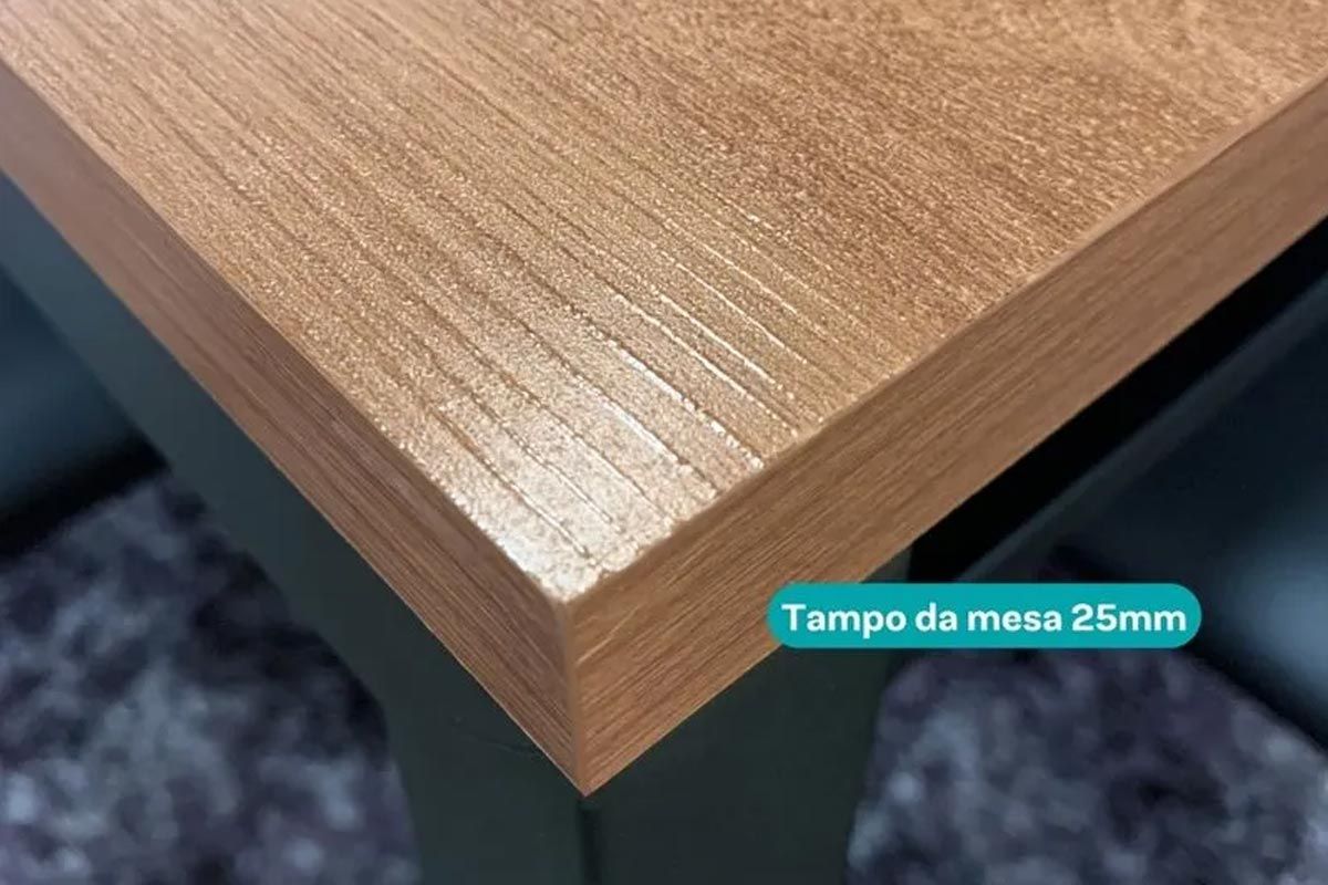 Mesa Jantar 1526 Aço c/Tampo Madeirado 136cm Carraro Mesa Jantar 1526 Aço c/Tampo Madeirado 136cm Carraro