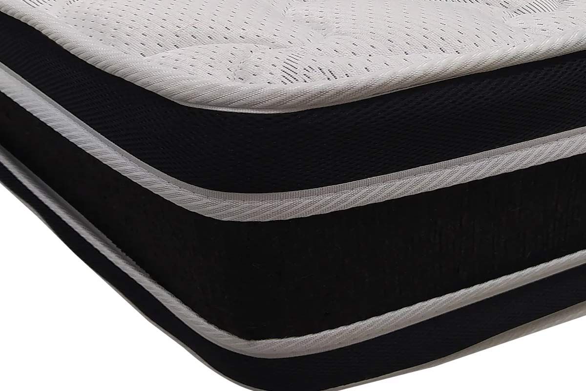 Cama Box CRC +Colchão Espuma D33 Black White Castor