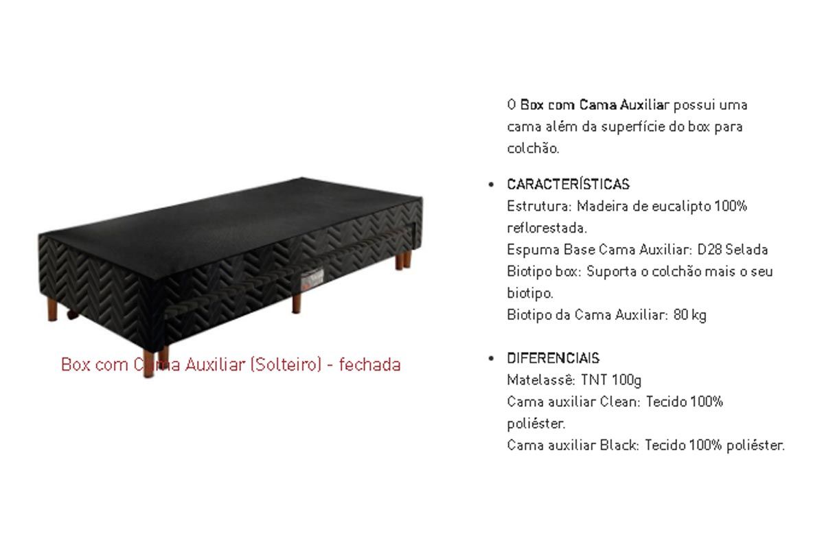 Cama Box c/Auxiliar Paropas Sommier Black Cama Box c/Auxiliar Paropas Sommier Black