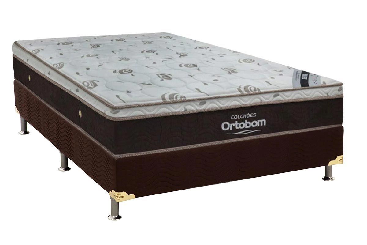 Cama Box CRC +Colchão Molas Sleep King Látex Ortobom