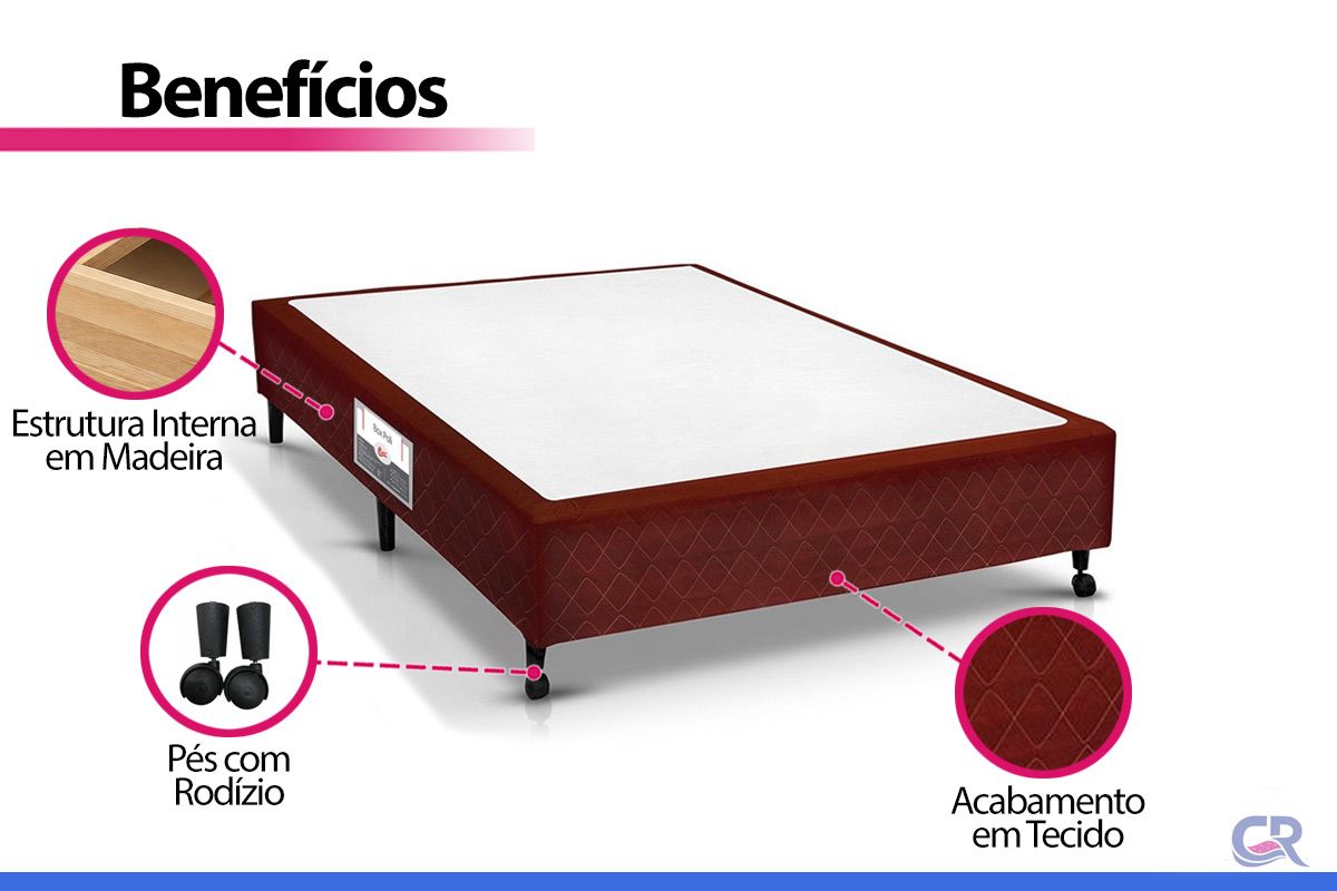 Cama Box Castor Poli Tecido Wine
