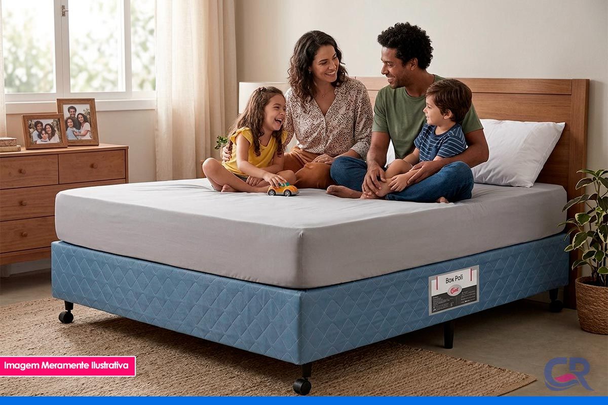Cama Box Castor Poli Blue Cama Box Castor Poli Blue