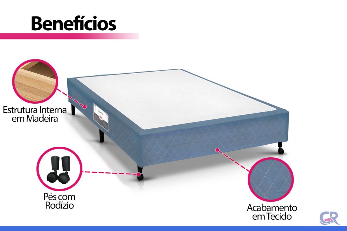 Cama Box Castor Poli Blue Cama Box Castor Poli Blue