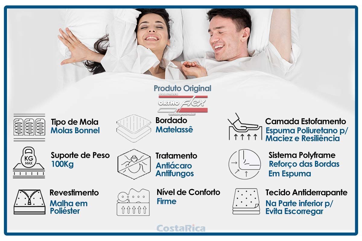 Cama Box CRC +Colchão Molas Venezia Orthoflex