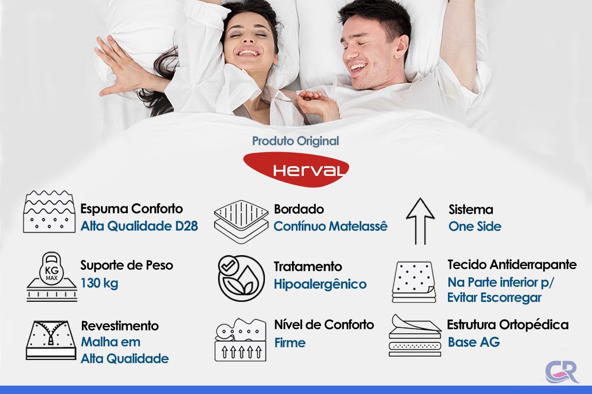 Colchão Ortopédico Herval D65 Black Colchão Ortopédico Herval D65 Black