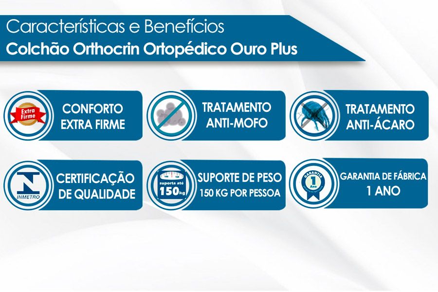 Colchão Ortopédico Orthocrin Ouro Plus Colchão Ortopédico Orthocrin Ouro Plus