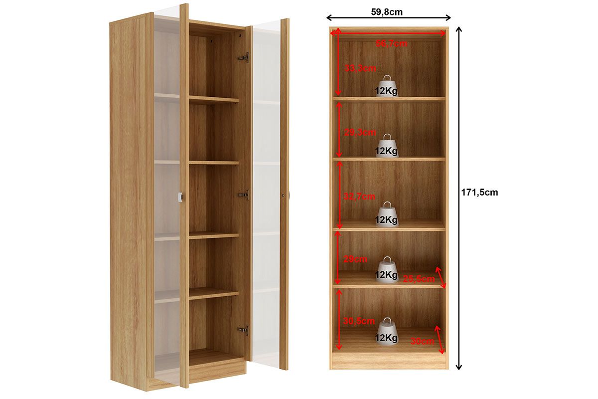 Armário de Escritório ME4115 c/2 Portas de Vidro - Tecno Mobili Armário de Escritório ME4115 c/2 Portas de Vidro - Tecno Mobili