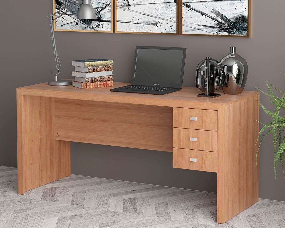 Mesa de Escritório ME4113 c/3 Gavs Tecno Mobili Mesa de Escritório ME4113 c/3 Gavs Tecno Mobili