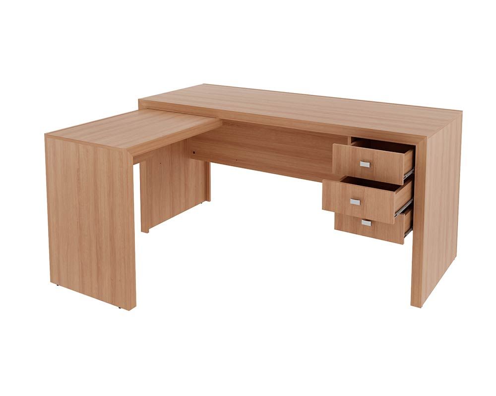 Mesa de Escritório Canto ME4106 c/3 Gavetas Tecno Mobili Mesa de Escritório Canto ME4106 c/3 Gavetas Tecno Mobili