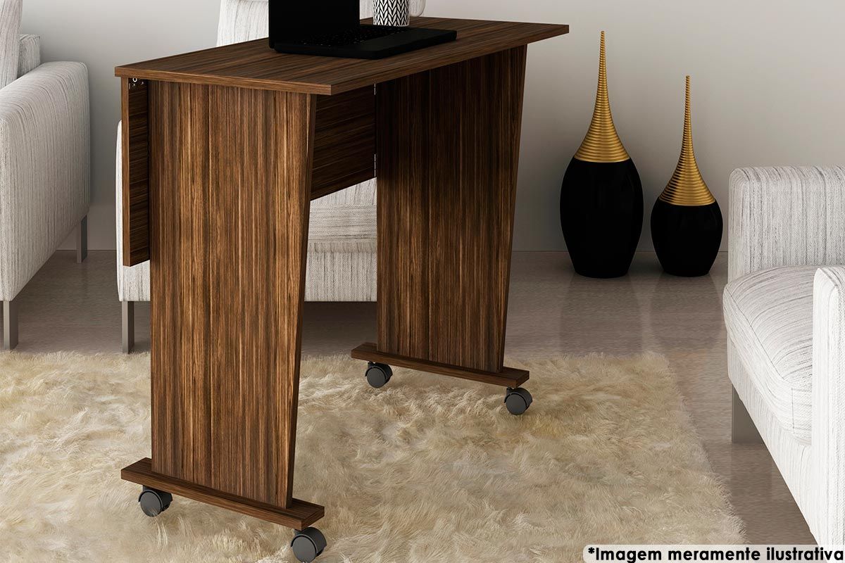 Mesa Multiuso Escritório Dobrável ME4117 c/Rodízios - Tecno Mobili