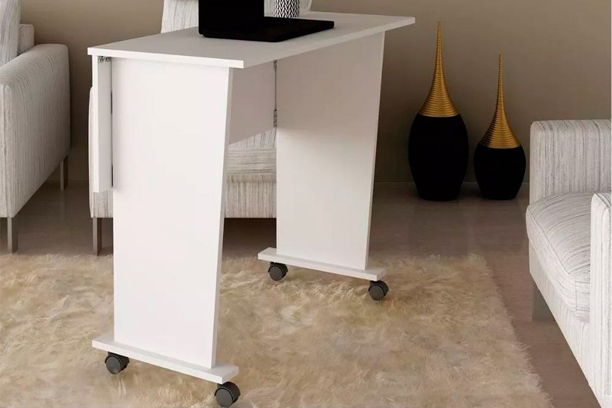 Mesa Multiuso Escritório Dobrável ME4117 c/Rodízios - Tecno Mobili