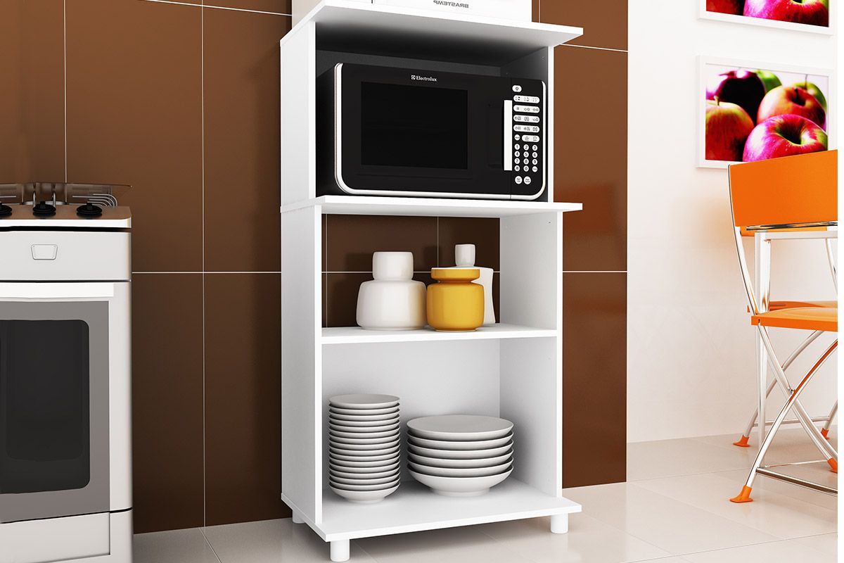 Balcão Multiuso Cozinha Tecno Mobili BL3301 c/2 Portas e 2 Nichos 60cm Balcão Multiuso Cozinha Tecno Mobili BL3301 c/2 Portas e 2 Nichos 60cm