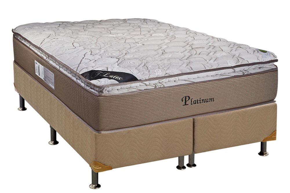Cama Box CRC +Colchão Molas Platinum Luckspuma