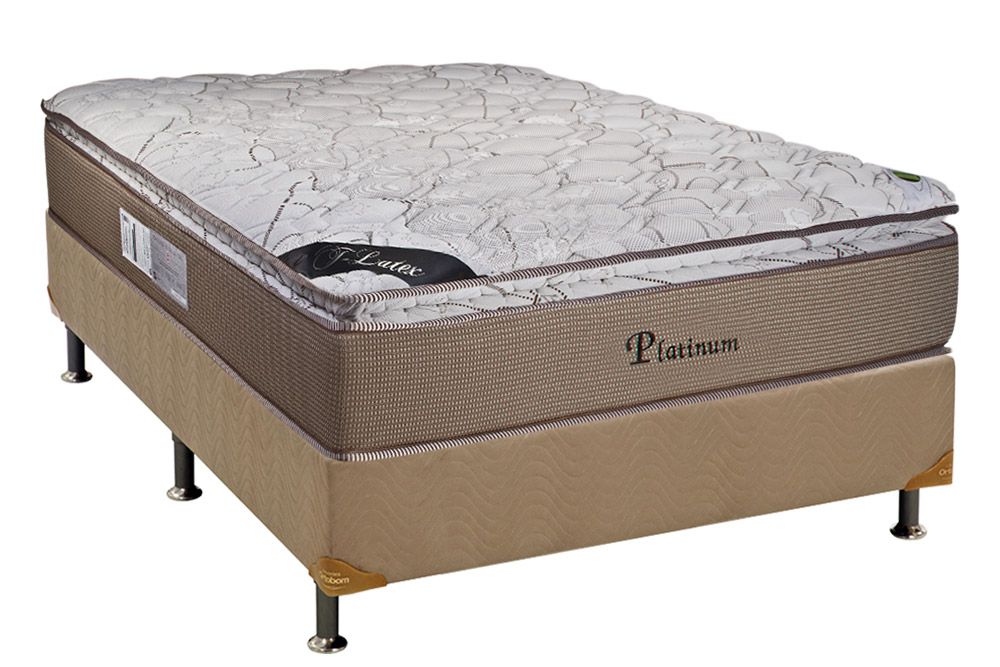 Cama Box CRC +Colchão Molas Platinum Luckspuma