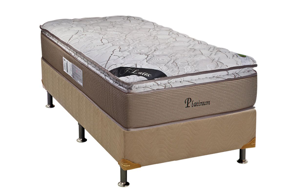 Cama Box CRC +Colchão Molas Platinum Luckspuma