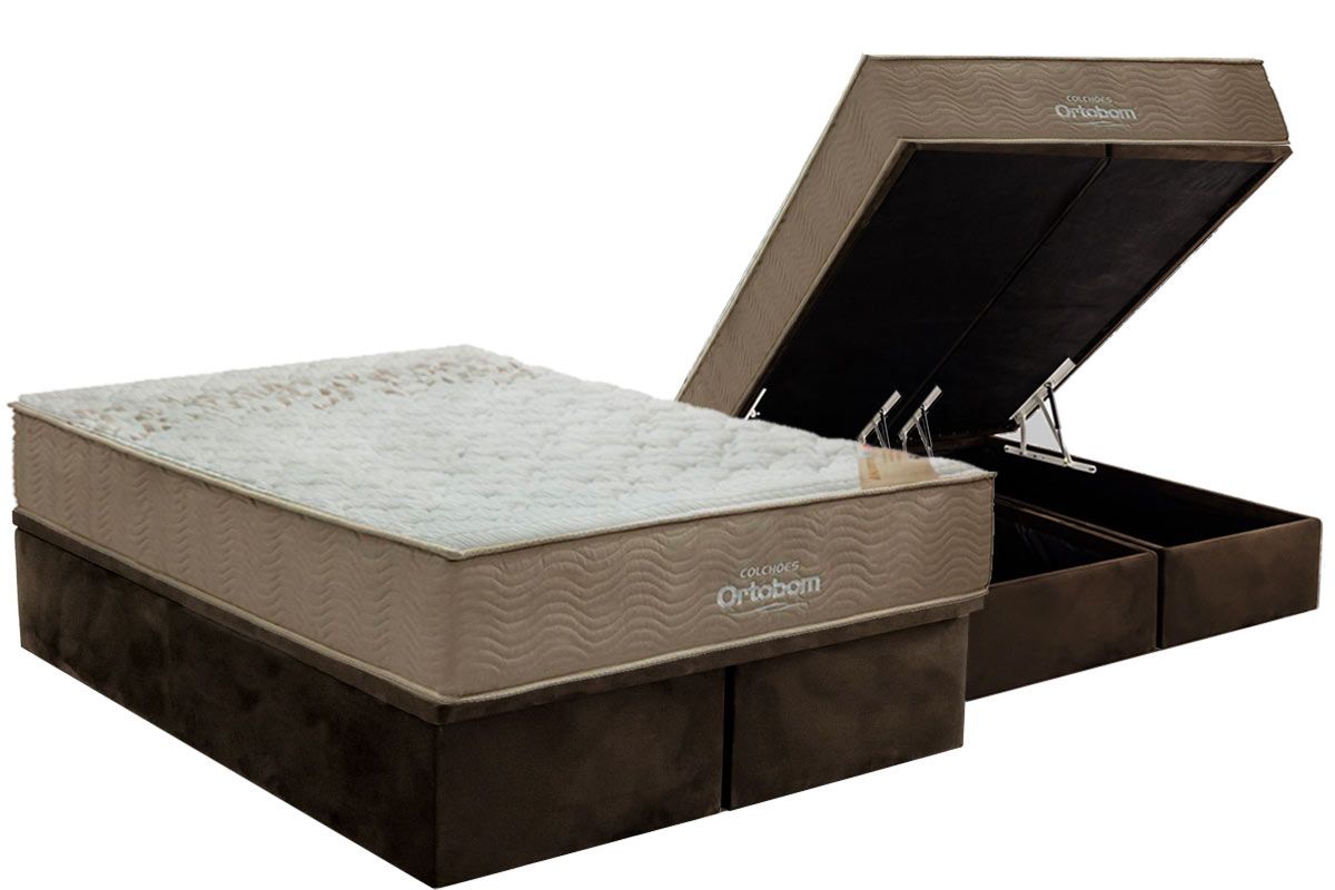 Cama Box Baú CRC +Colchão D33 Viscomemory Ortobom