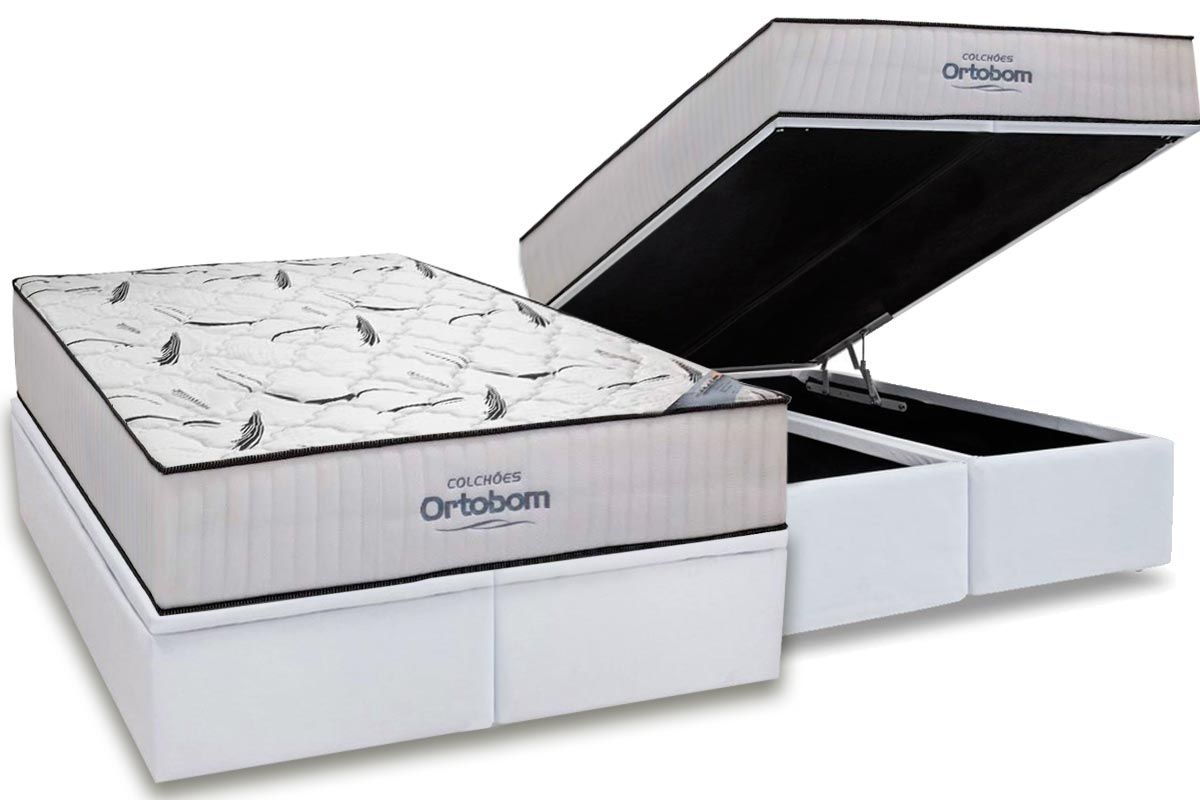 Cama Box Baú CRC +Colchão D45 Hight Foam Ortobom