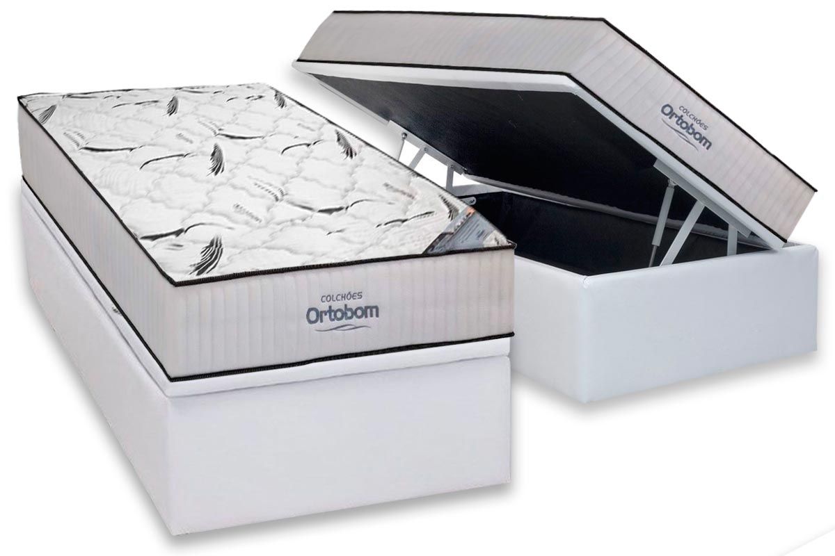 Cama Box Baú CRC +Colchão D45 Hight Foam Ortobom