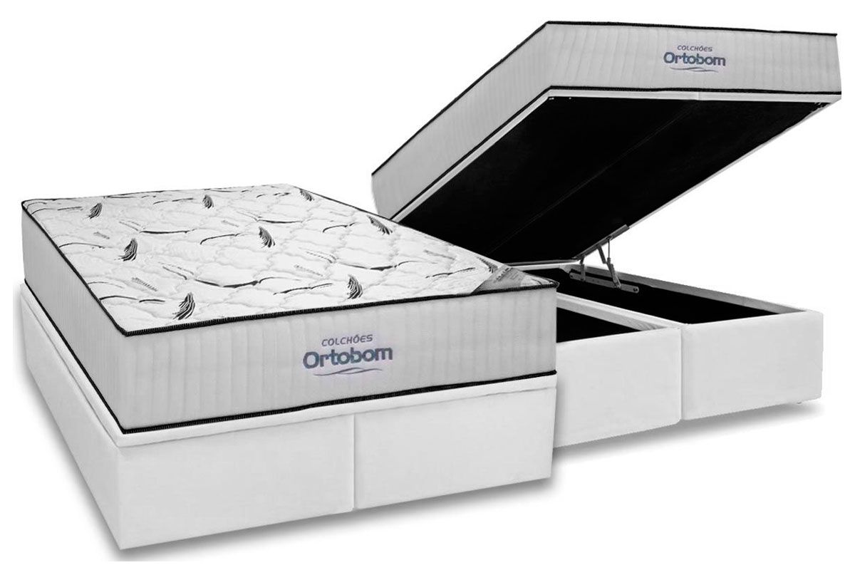 Cama Box Baú CRC +Colchão D45 Hight Foam Ortobom