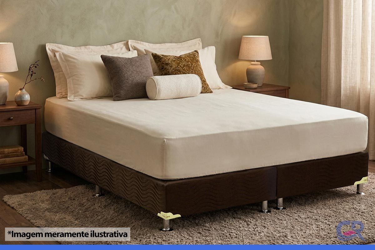 Cama Box Ortobom Physical Suede Brown