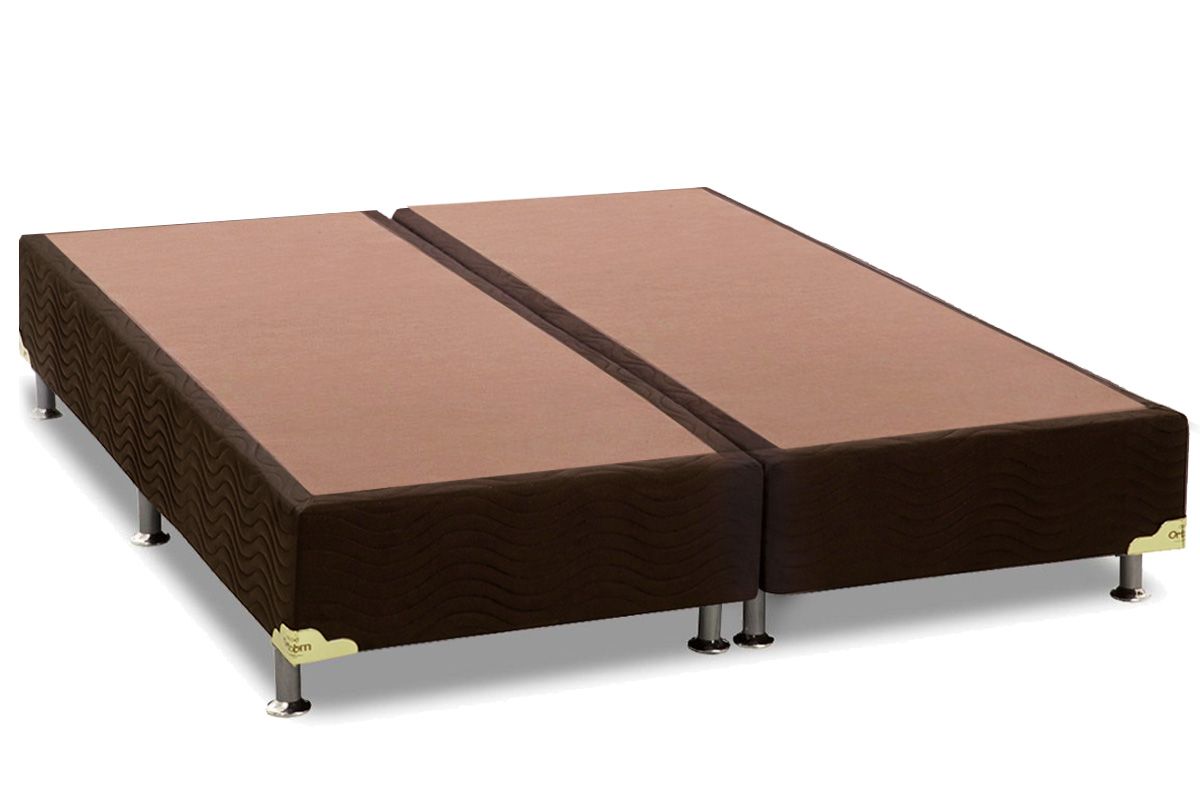 Cama Box Base Universal Suede Brown - OrtobomKing - 193x203x20
