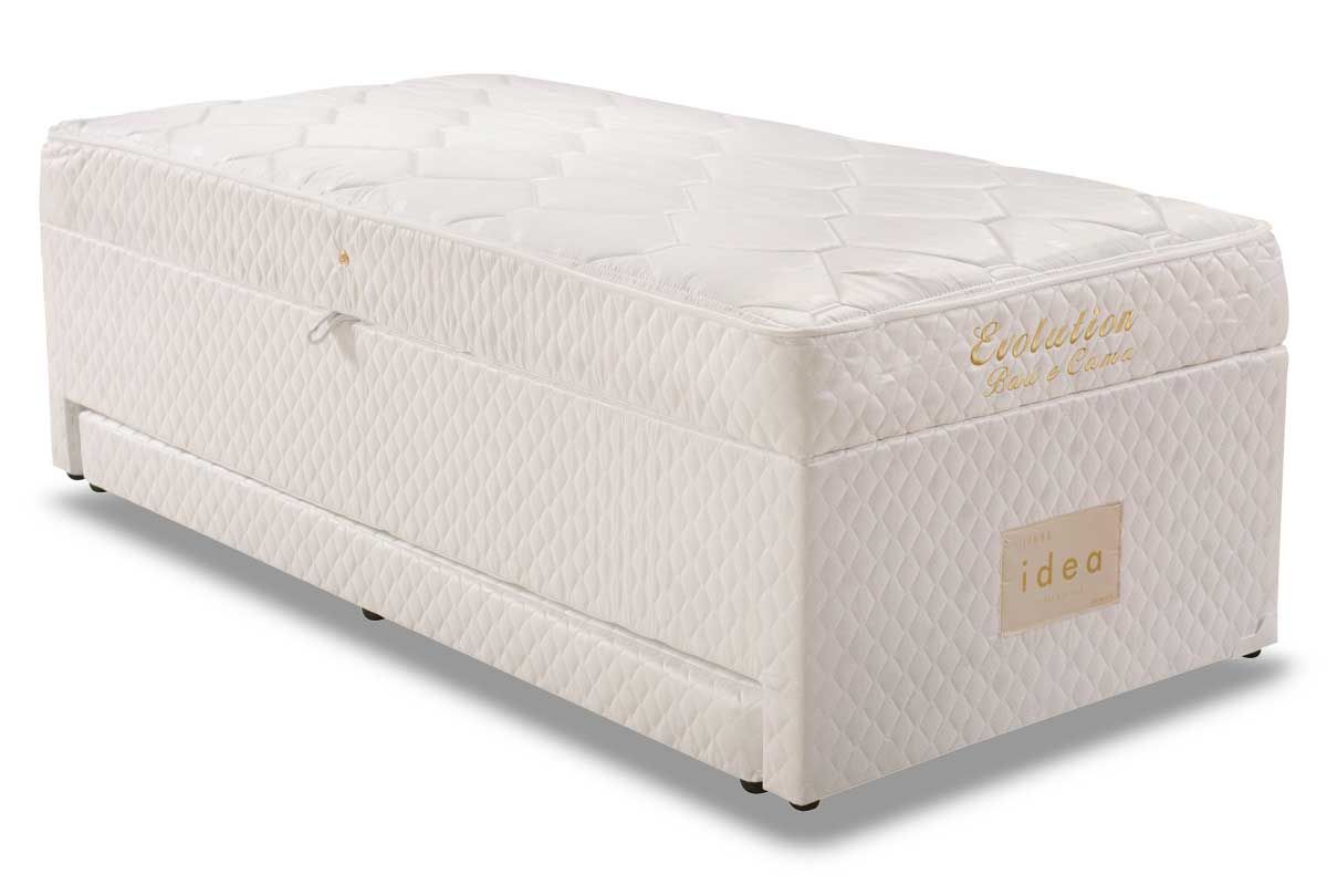 Cama Baú c/Aux Conjugado c/Colchão Evolution HervalSolteiro - 88x188x63 Cama Baú c/Aux Conjugado c/Colchão Evolution HervalSolteiro - 88x188x63