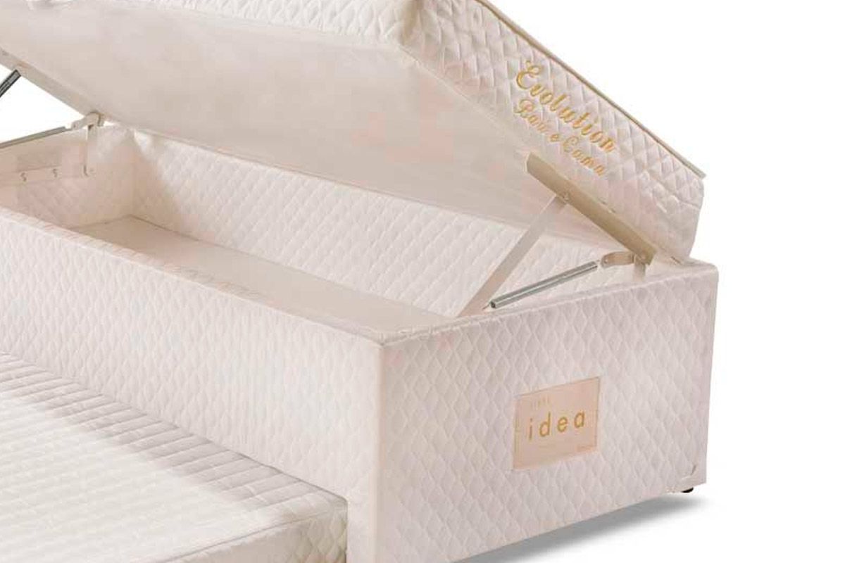 Cama Baú c/Aux Conjugado c/Colchão Evolution Herval Cama Baú c/Aux Conjugado c/Colchão Evolution Herval