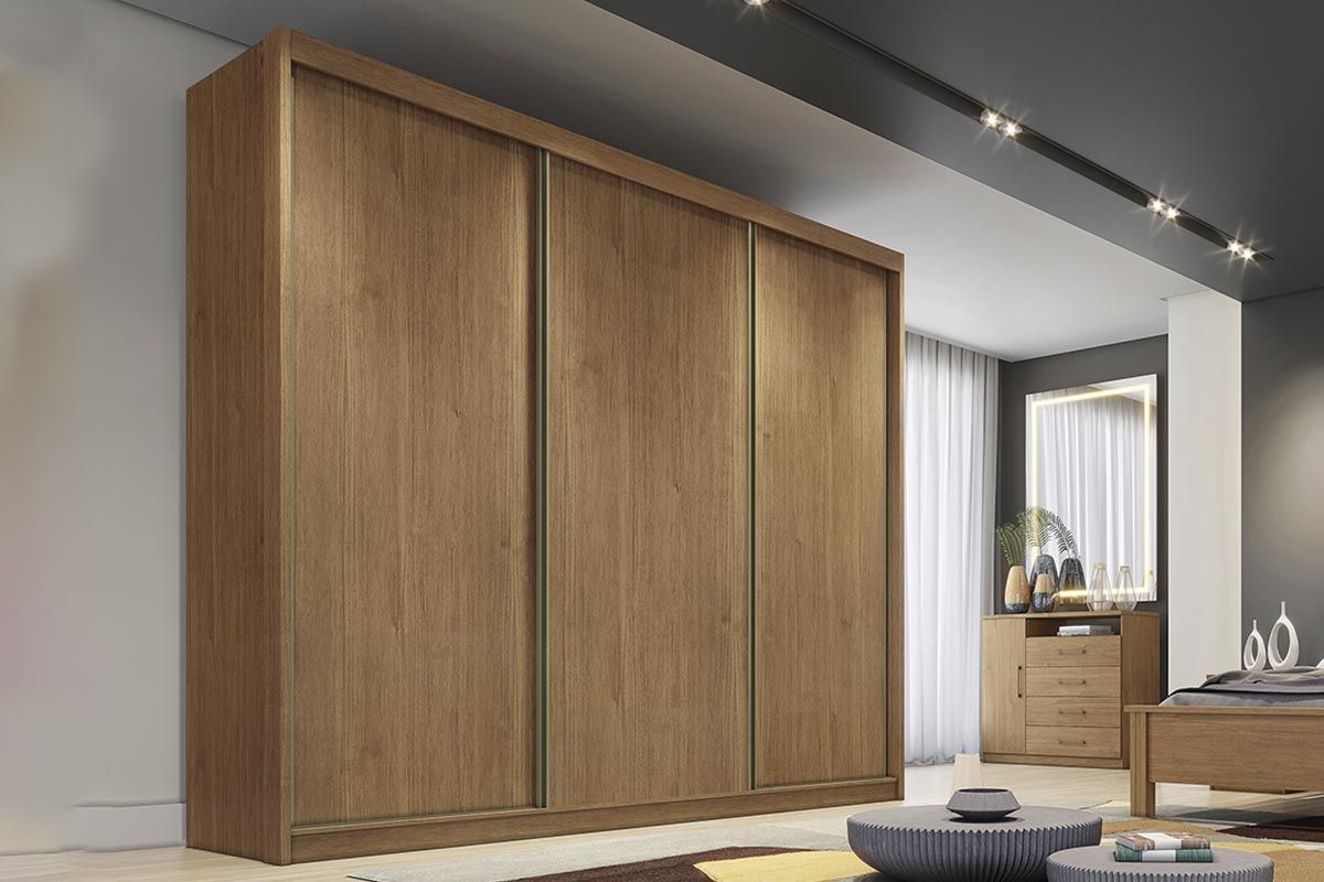 Guarda Roupa Casal 3 Portas Correr 6Gavs Diamond/Londres N. Horizonte