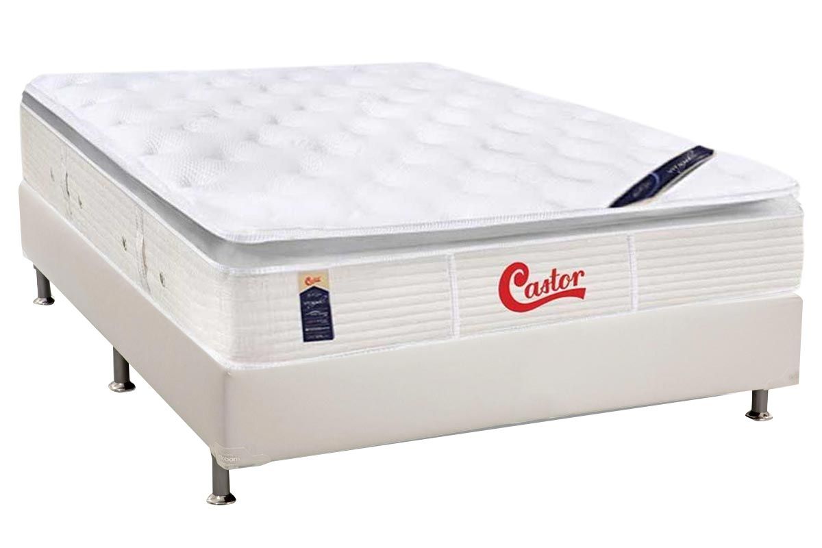 Cama Box CRC +Colchão Molas Vitagel SLX Castor