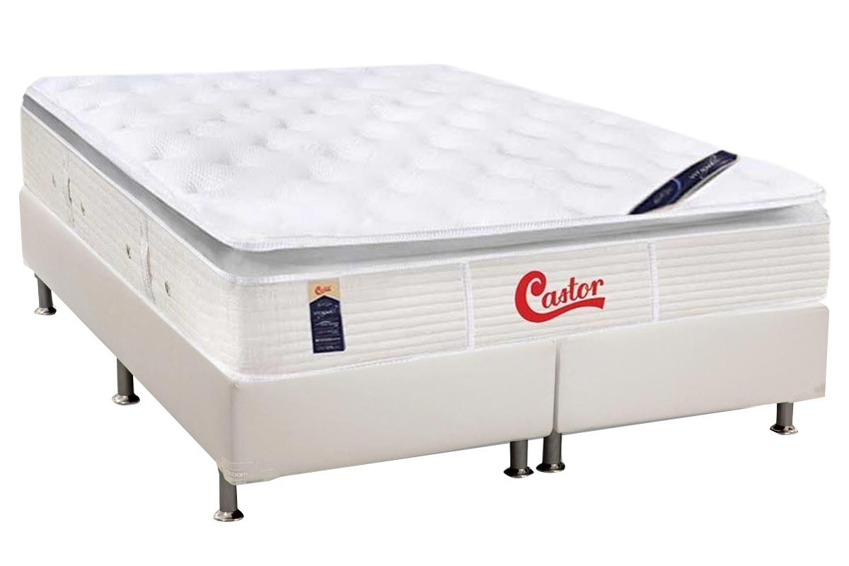 Cama Box CRC +Colchão Molas Vitagel SLX Castor