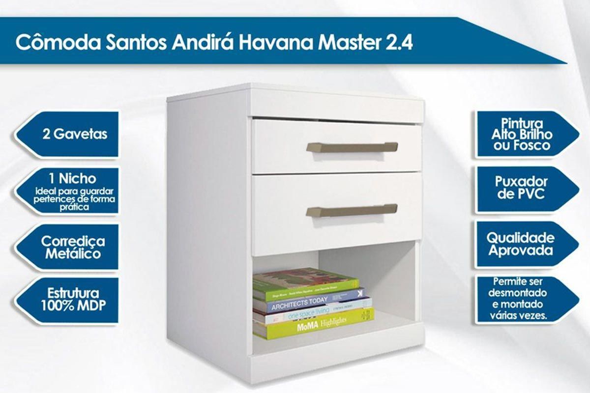 Mesa Cabeceira Plus c/2 Gavs S. Andirá