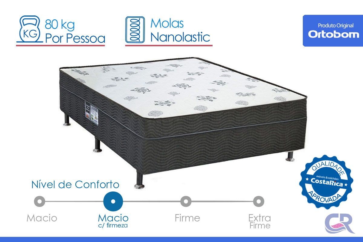 Cama Box Conjugado c/Colchão Spring Dream Ortobom