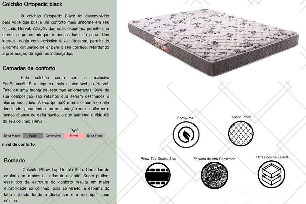 Cama Box CRC +Colchão Ortopédico Ortopedic Herval