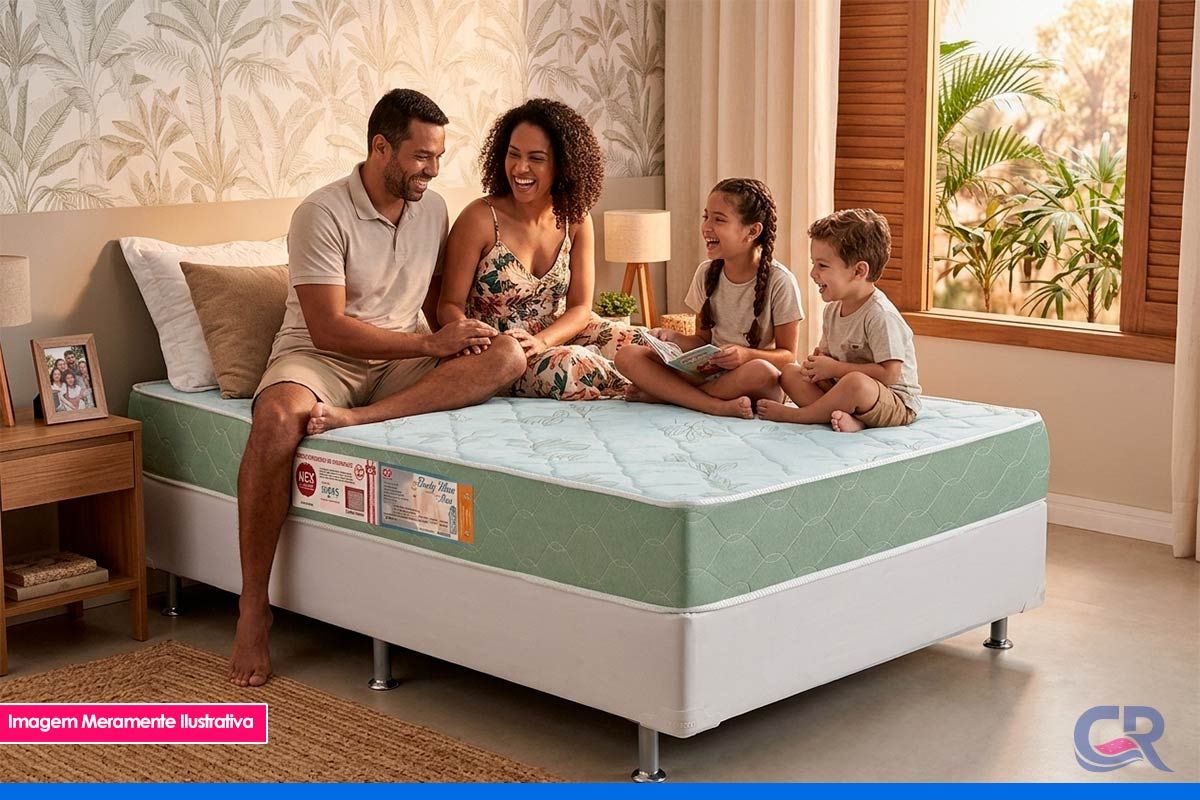 Cama Box CRC +Colchão Espuma D33 Sleep Max Castor