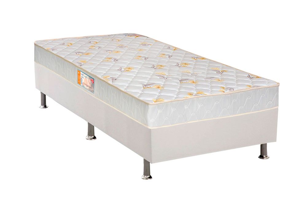 Cama Box CRC +Colchão Espuma D28 Sleep Max Castor