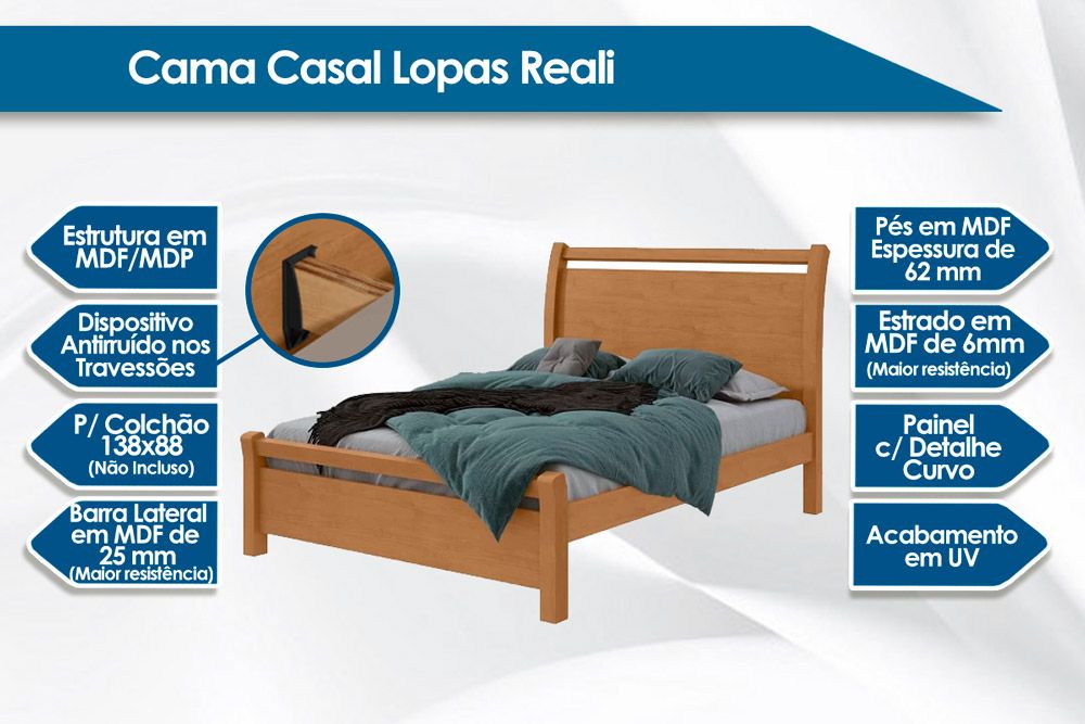 Cama de Casal Reali Lopas Cama de Casal Reali Lopas