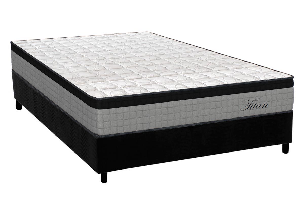 Cama Box CRC +Colchão Molas Titan Orthoflex
