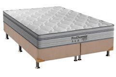 Conjunto Box: Colchão Molas Probel Ensacadas ProDormir Springs Luxo + Base CRC Suede Clean