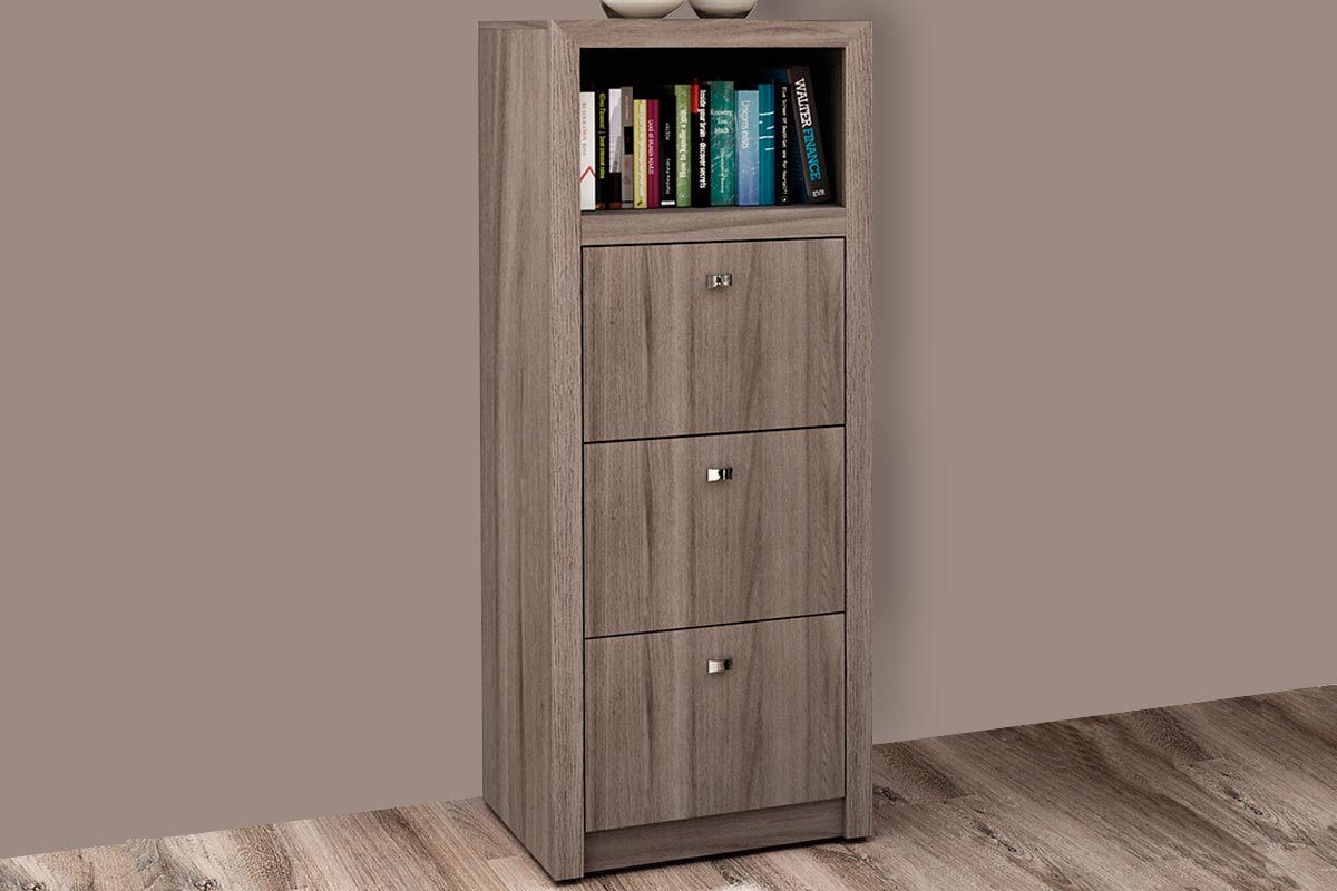 Arquivo de Escritório ME4118 c/3 Gavetas e 1 Nicho - Tecno Mobili Arquivo de Escritório ME4118 c/3 Gavetas e 1 Nicho - Tecno Mobili