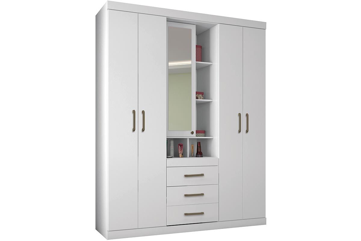 Guarda Roupa Solteiro 5 Portas e 3 Gavetas Havana Star 5.3 S. Andirá Guarda Roupa Solteiro 5 Portas e 3 Gavetas Havana Star 5.3 S. Andirá