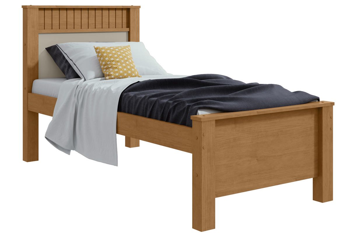 Cama Solteiro Athenas LopasAmendoa/Off White-Amendoa Cama Solteiro Athenas LopasAmendoa/Off White-Amendoa