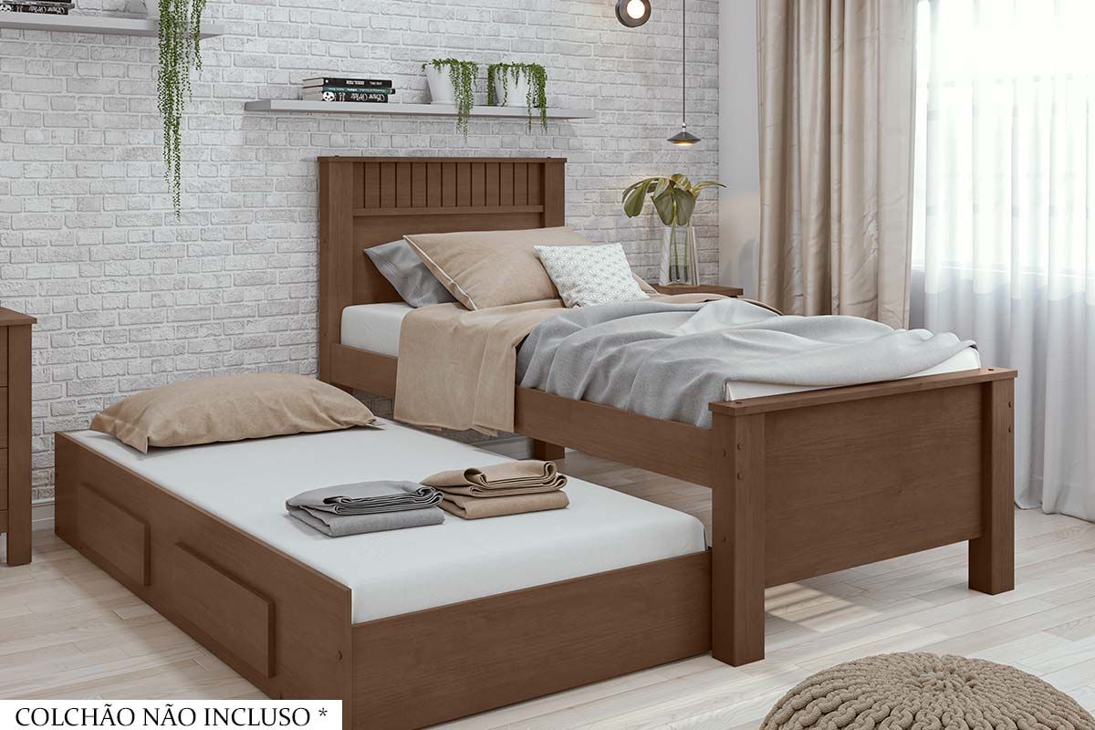Cama Solteiro Athenas c/2 Gavetas e Auxiliar Lopas Cama Solteiro Athenas c/2 Gavetas e Auxiliar Lopas