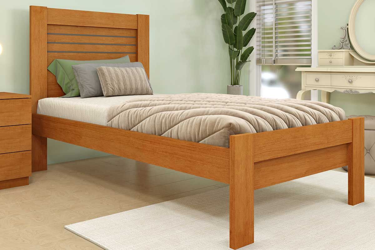 Cama Solteiro Safira TcilCinamomo/Off White - Flex