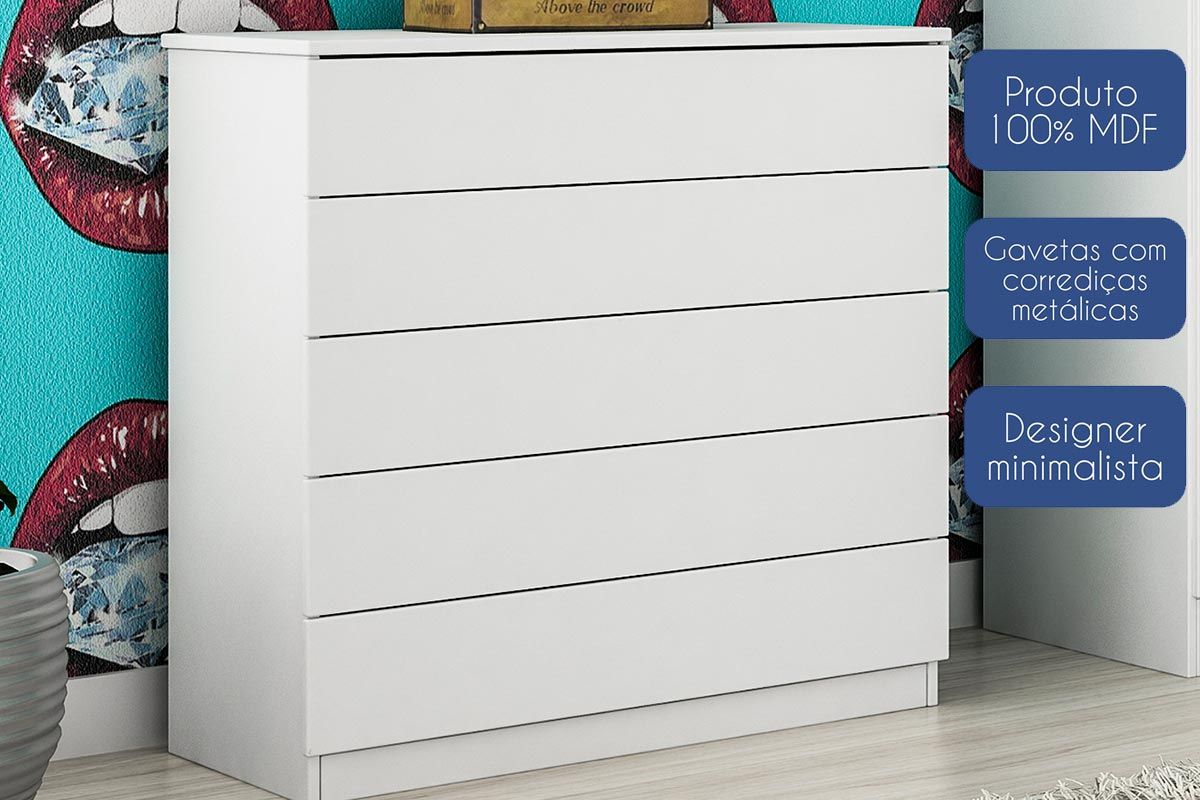 Cômoda Premium c/5 Gavetas Tcil