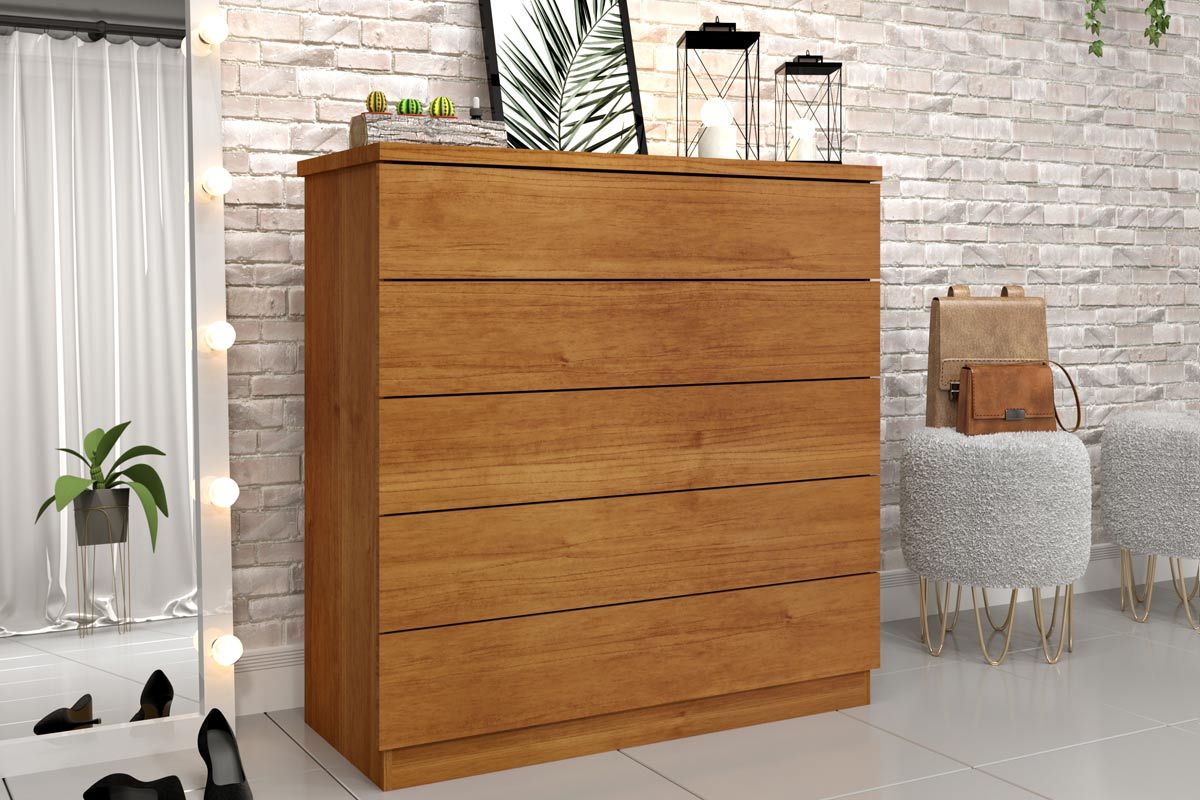 Cômoda Premium c/5 Gavetas TcilCinamomo