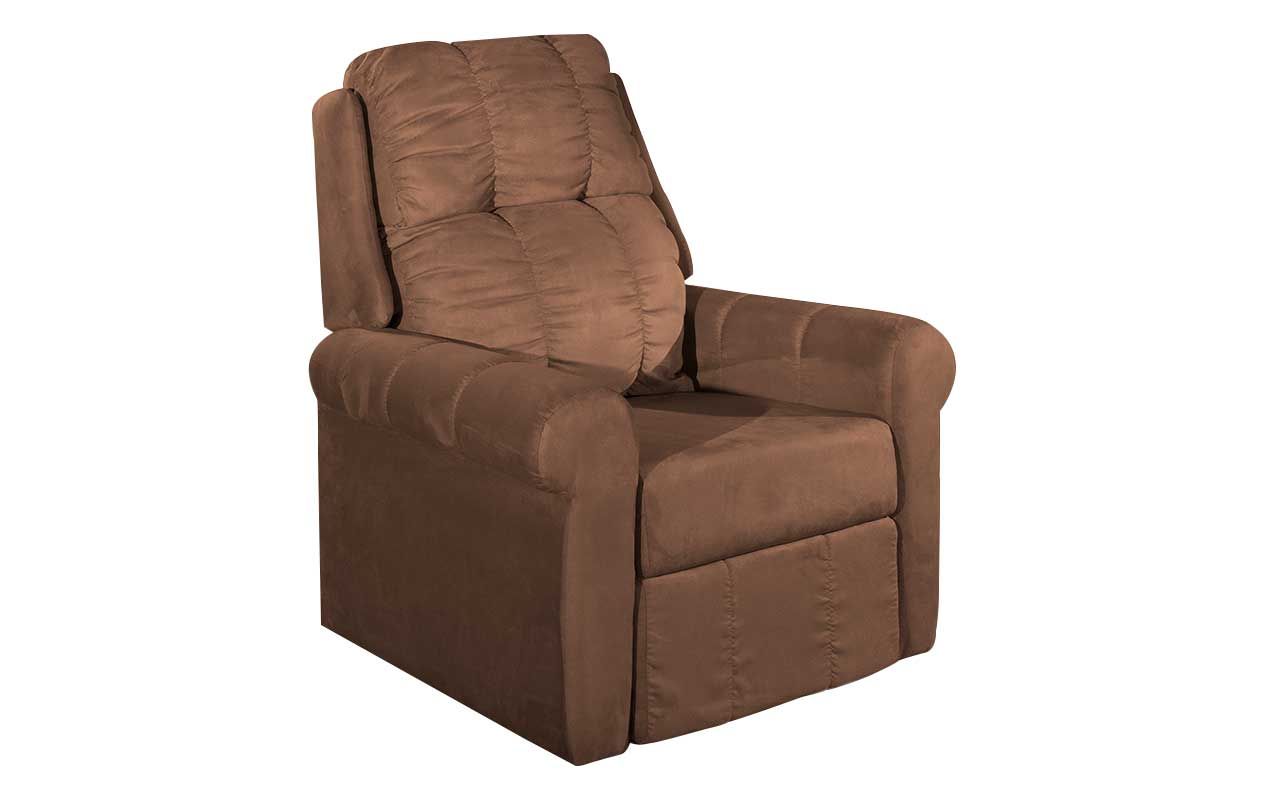 Poltrona Reclinável p/ Sala MH1216 Slim Two Way HervalSuede Castor Poltrona Reclinável p/ Sala MH1216 Slim Two Way HervalSuede Castor