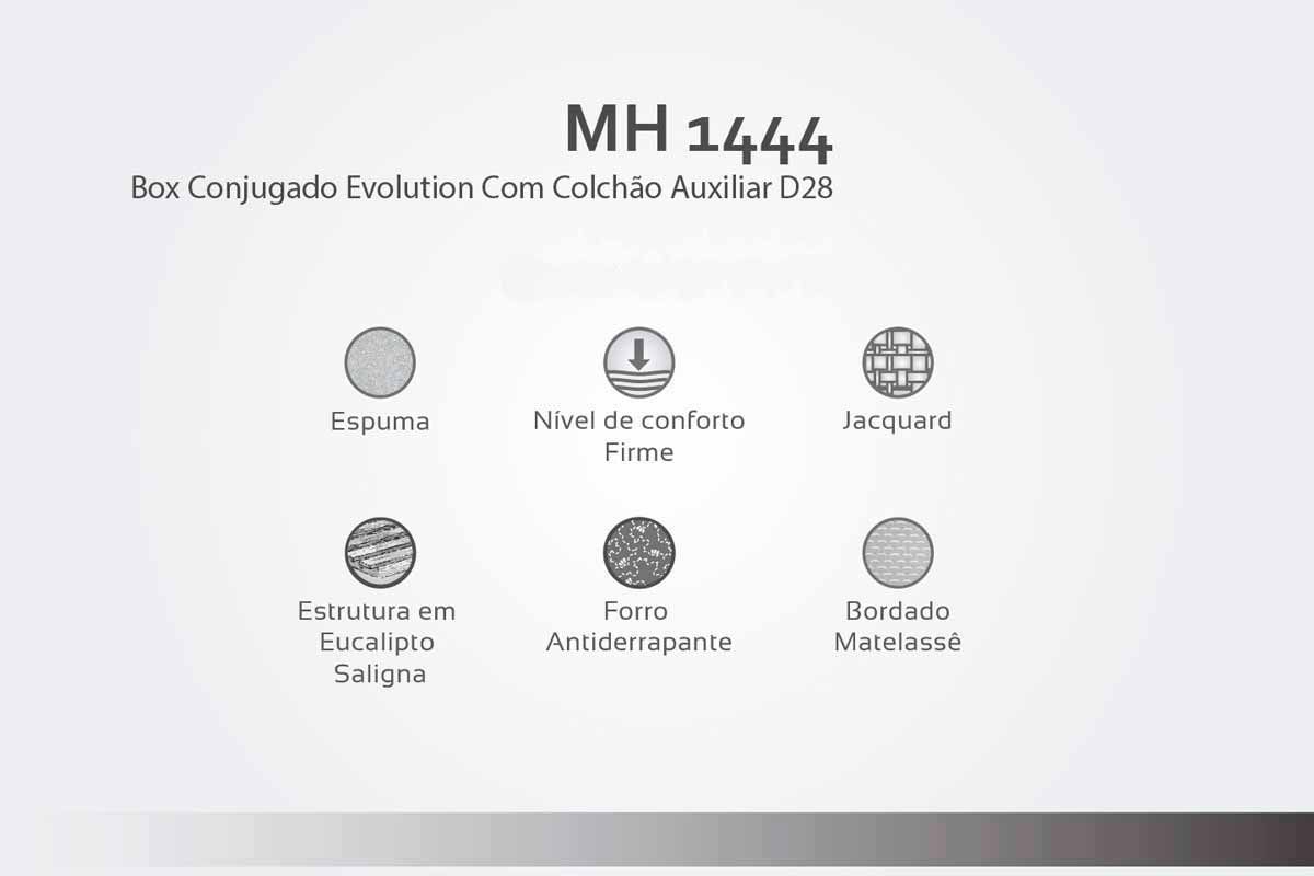 Cama Box Baú c/Auxiliar Herval MH1444 White