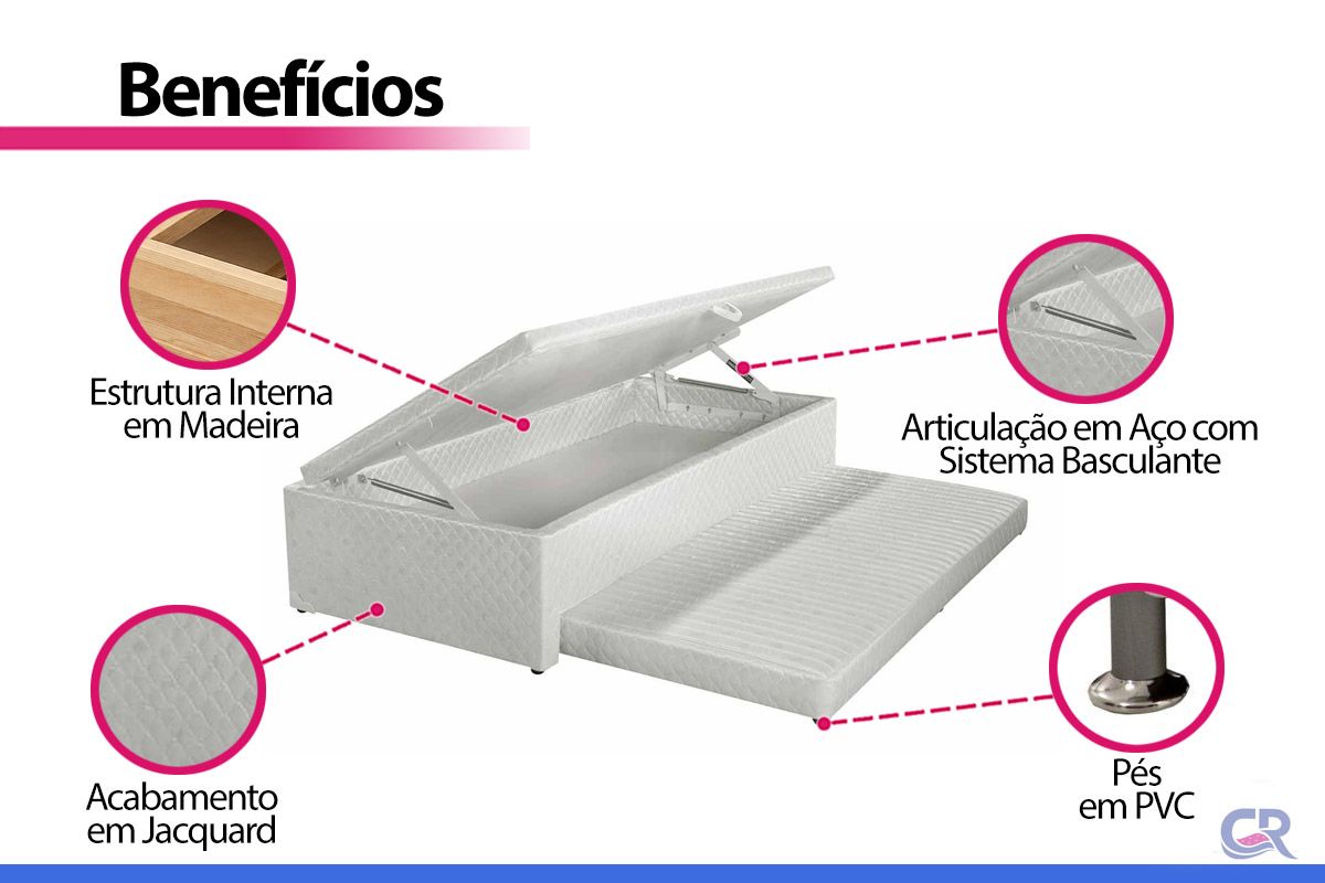 Cama Box Baú c/Auxiliar Herval MH1444 White