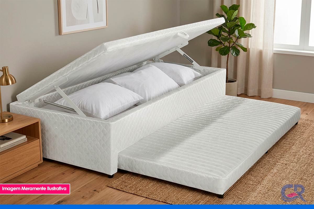 Cama Box Baú c/Auxiliar Herval MH1444 White