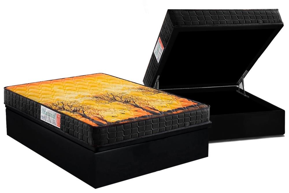 Cama Box Baú CRC +Colchão Ortopédico Pantanal Anjos